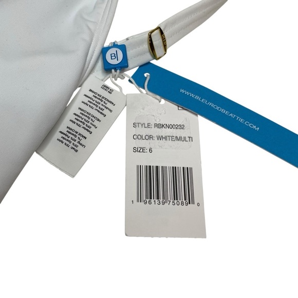 Bleu Rod Beattie Core-Lace-Down Mio One-Piece Swimsuit White Size 6 New - Picture 4 of 8